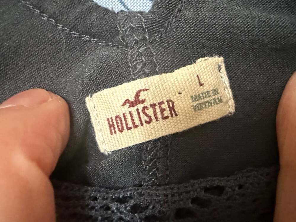 Hollister charcoal lace lined halter Size L